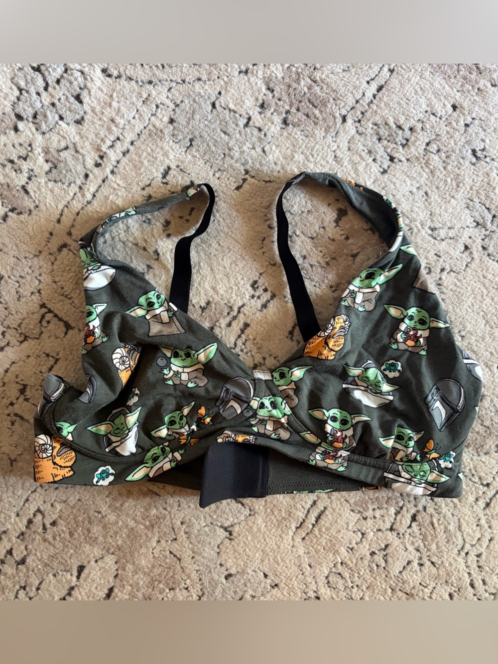 MeUndies Green Baby Yoda Print Bralette